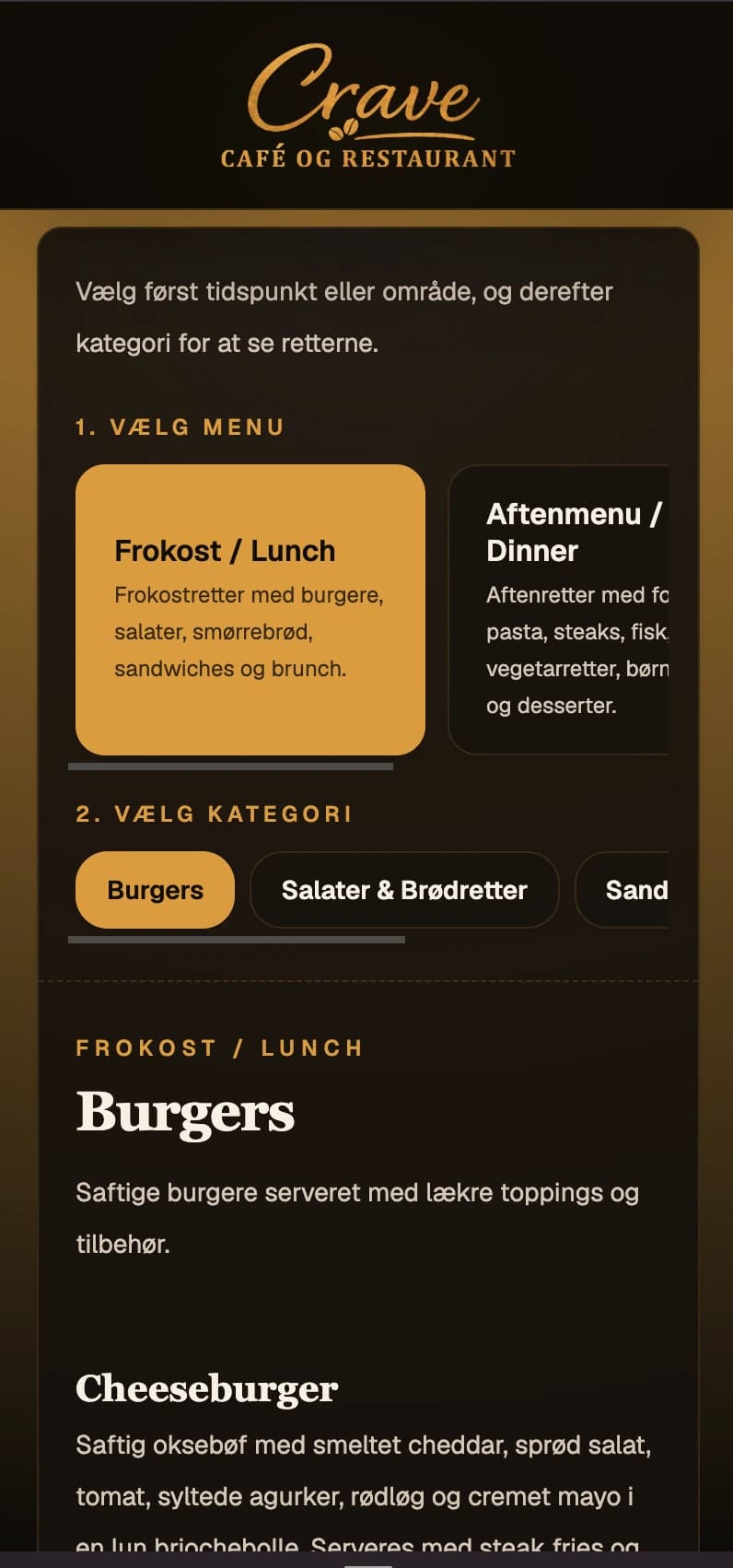 Crave Café & Restaurant mobile preview